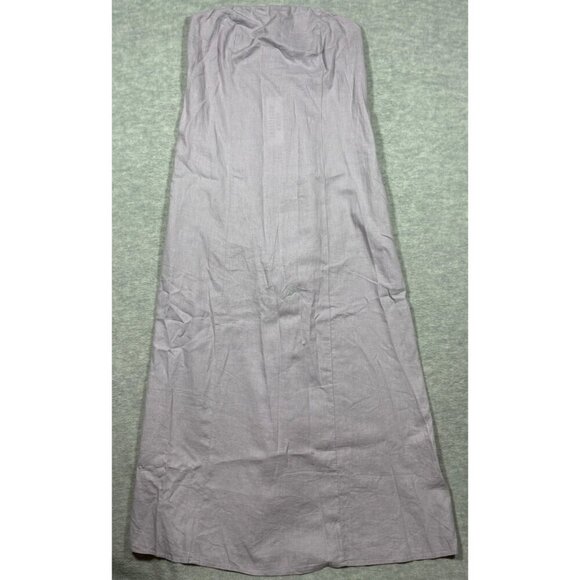 Urban Outfitters Lilac Midi Dress Strapless Sz M Linen Blend Womens Summer Beach - Picture 1 of 4